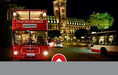 Silvester die roten Doppeldecker