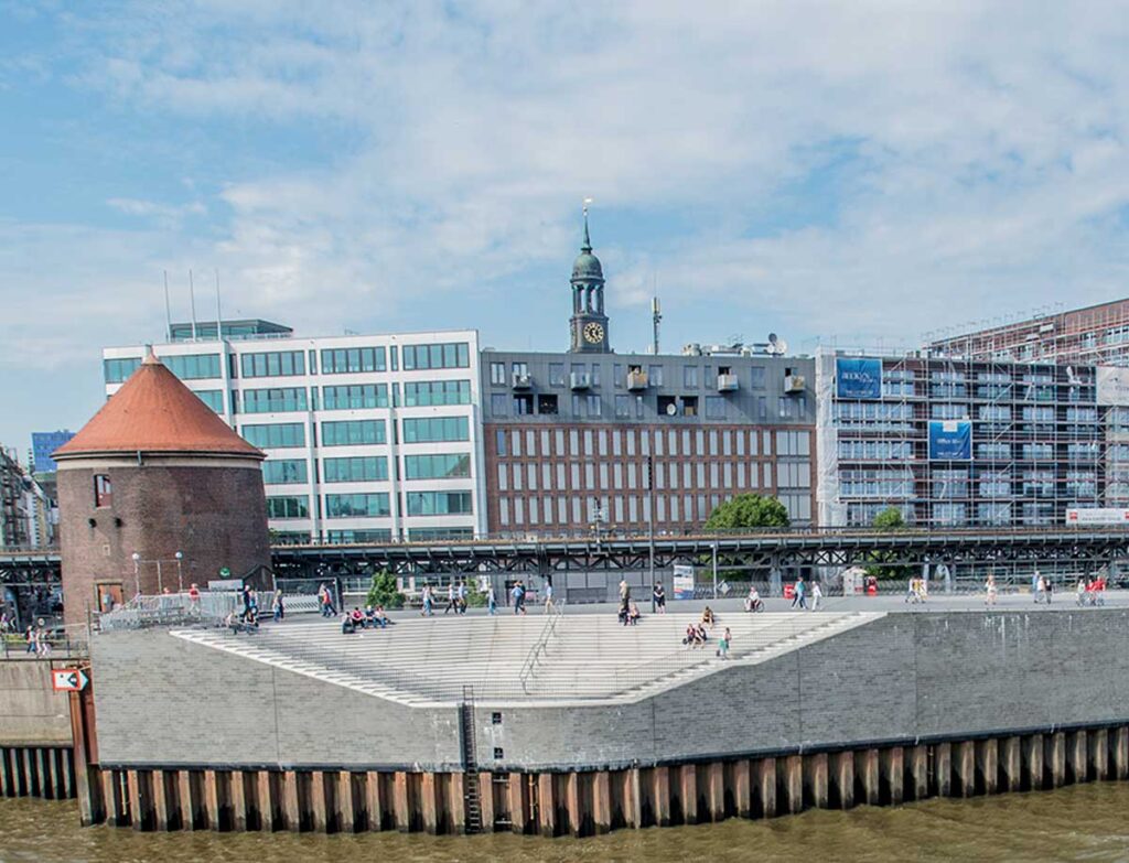 Elbpromenade Hafen Die Roten Doppeldecker